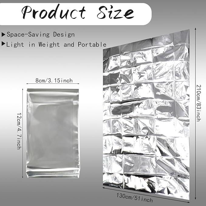 158 Pcs Emergency Blanket Bulk Silver Foil Reflective Supplies Set Survival Thermal Blanket Kit for Outdoors Camping Hiking First Aid Shelter Space