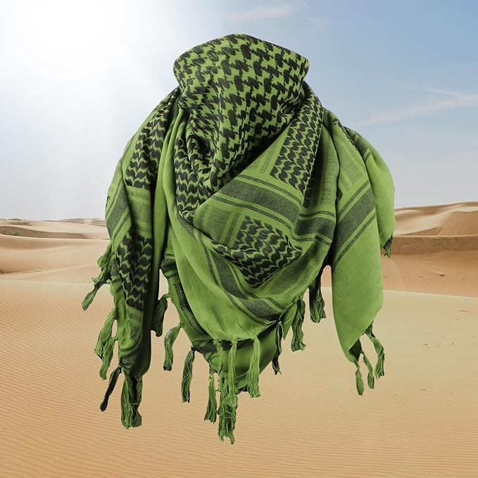Ever Fairy Military Shemagh Tactical Desert Scarf Cotton Arab Keffiyeh Tactical Scarf Head Neck Face Wrap for Men Women