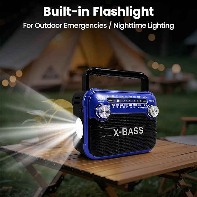 Portable AM/FM/SW Shortwave Radio with Bluetooth 5.0,Support USB/TF Player,D Battery Operated/USB Charge,Digital Tuner & Earphone Jack,Emergency Flashligh, Perfect for Gifts/Elderly/Home