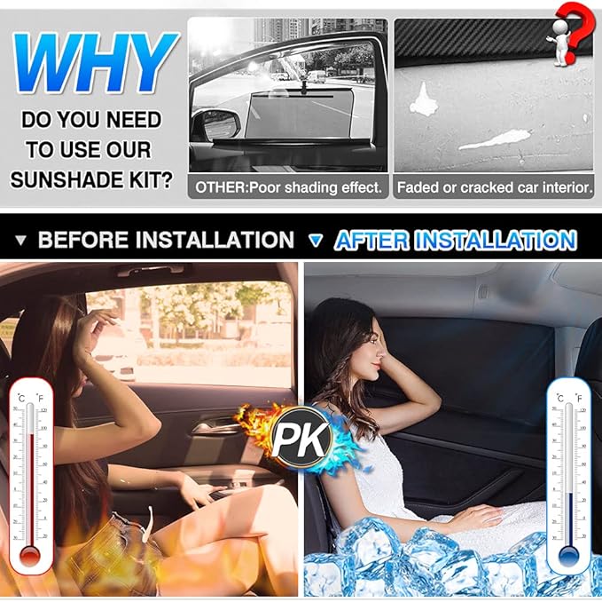 T TGBROS Windshield Sun Shade for Ford F150 2015-2020 Car Window Shades Thicken UV Block and Blackout Privacy Foldable Sunshades 5PCS Accessories Keep Cool Sun Visor Covers