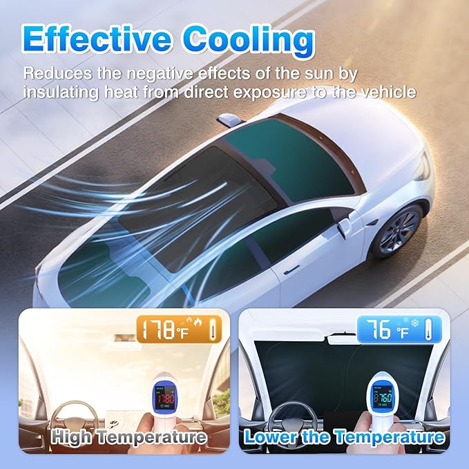 T TGBROS Windshield Sun Shade for Toyota RAV4 2019-2024 2025 Car Window Shades Thicken UV Block and Blackout Privacy Foldable Sunshades 8PCS Accessories Keep Cool Sun Visor Covers