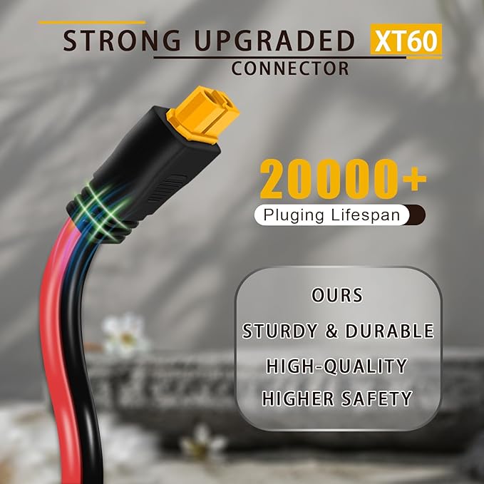COMeap Solar Panel Cable for Ecoflow Anker SOLIX 10AWG, Compatible with MC-4 to XT60 Plug Solar Panel Connector Adapter Extension for Portable Power Station Solar Generator RV 3.4ft(1.04m)