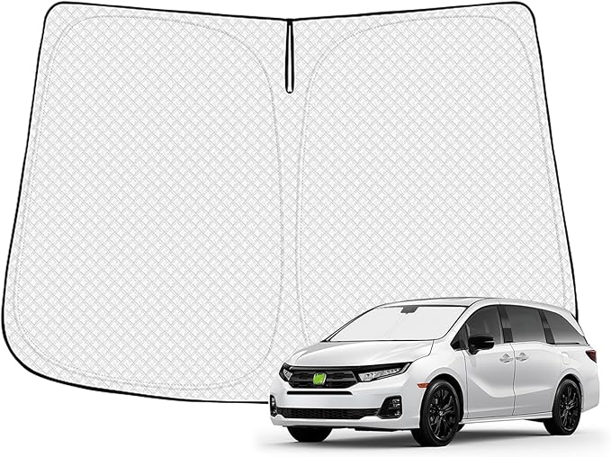 Canvcle Windshield Sun Shade for 2018-2025 2026 Honda Odyssey Accessories Thicken 6-Layer Front Window Sunshade Cover Sun Visor Protector Foldable Block UV Rays Keep Vehicle Cool
