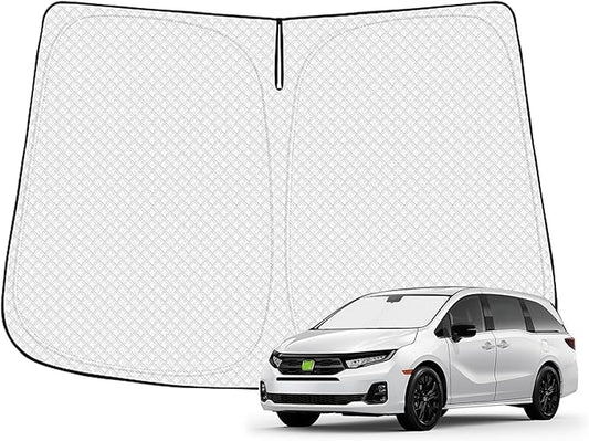 Canvcle Windshield Sun Shade for 2018-2025 2026 Honda Odyssey Accessories Thicken 6-Layer Front Window Sunshade Cover Sun Visor Protector Foldable Block UV Rays Keep Vehicle Cool