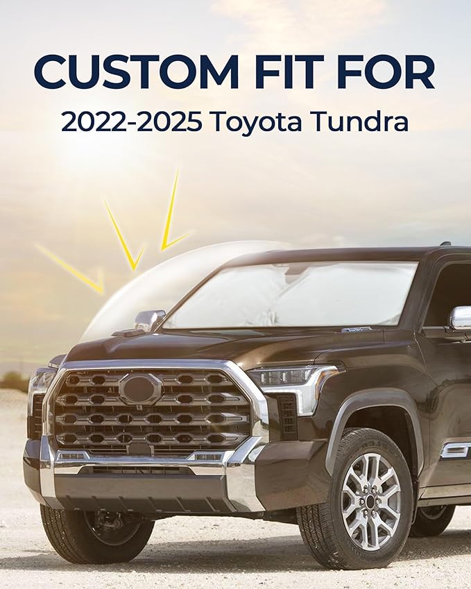 for Toyota Tundra 2022-2025 Car Window Shades, 6pcs Privacy Sun Shade Set for Front Windshield Side and Rear Windows, Full Window Covers Keeps Vehicle Cool for Camping Napping
