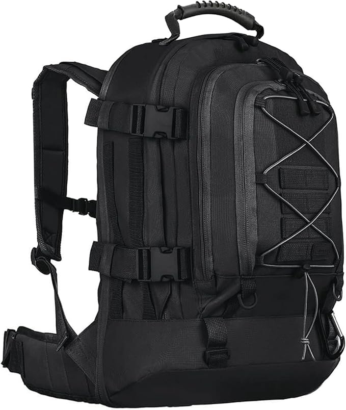 Miramrax Tactical Backpack Military Hiking Daypack - Molle Backpack for Men 3 Day Assault Pack Bug Out Bag for Camping Travel Army Hunting Gym Rucksack Survival (Black)