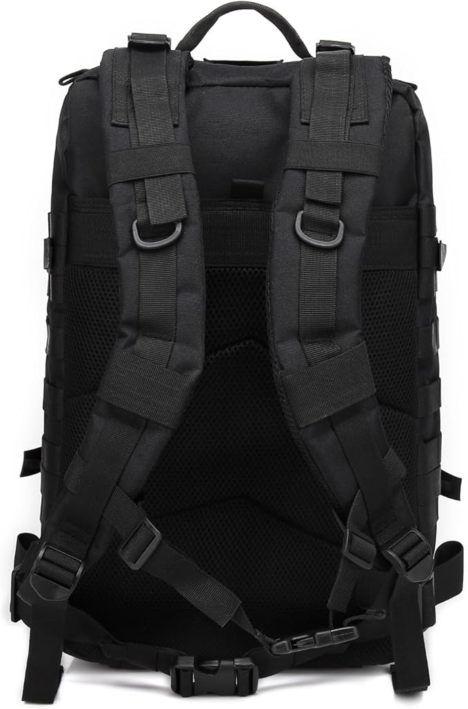 45L Military Tactical Backpack for Men & Women Bug Out Bag Assault pack Molle Daypack Hiking Trekking Rucksack(45L black)