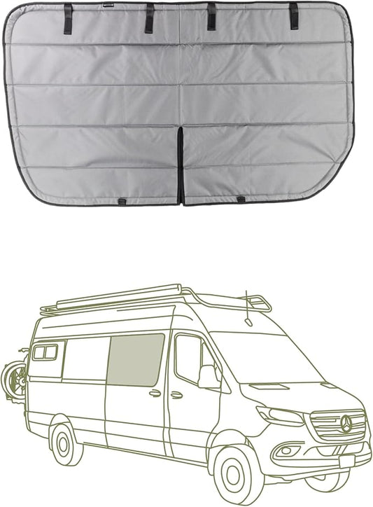VanEssential Insulated Magnetic Blackout Window Cover Designed for Mercedes-Benz NCV3 & VS30 Sliding Door with Bare Metal Frame ONLY (Van Years 2007 to Current Year) - Cool Gray
