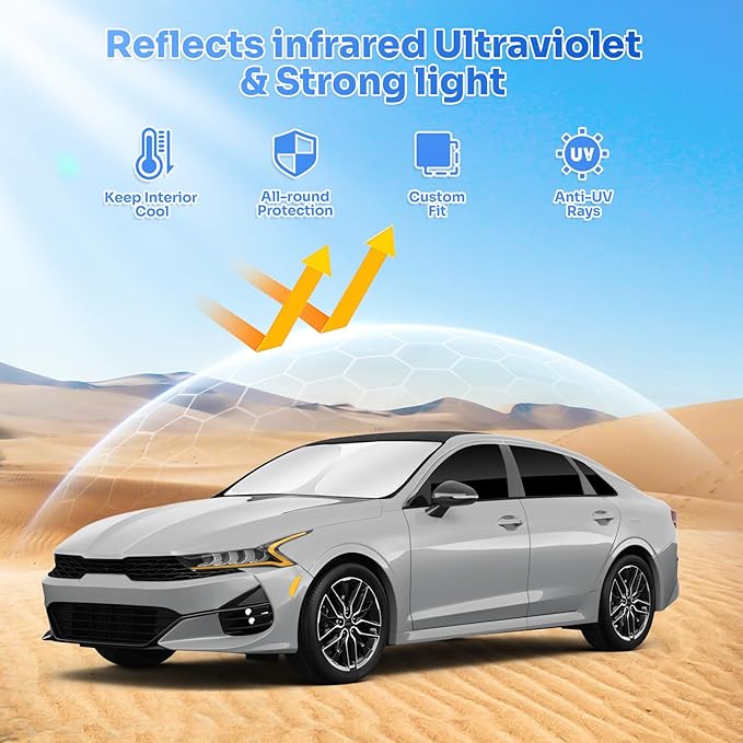 Canvcle Sunshades for 2025 2026 Kia K4 Accessories Windshield Sun Shade Side Rear Window Shade Cover Sun Visor Shield Privacy Protection for Camping Keep Vehicle Cool Black 7PCS