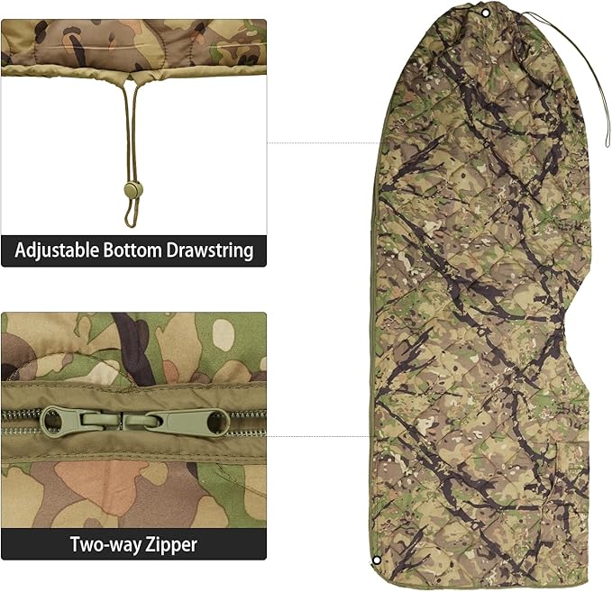 LOOGU Camo Blanket Waterproof Insulation Poncho Liner for Outdoor Camping, Hiking, Hunting, Survival, Backpacking, Picnicking