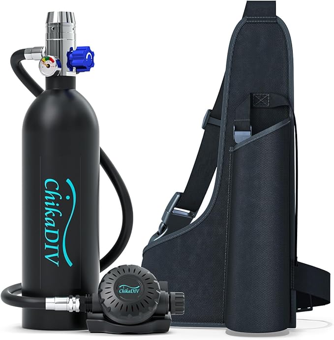 Mini Scuba Tank, 1L Lung Tank Underwater Breathing for Snorkeling & Scuba Diving Tank for Exploration Emergency