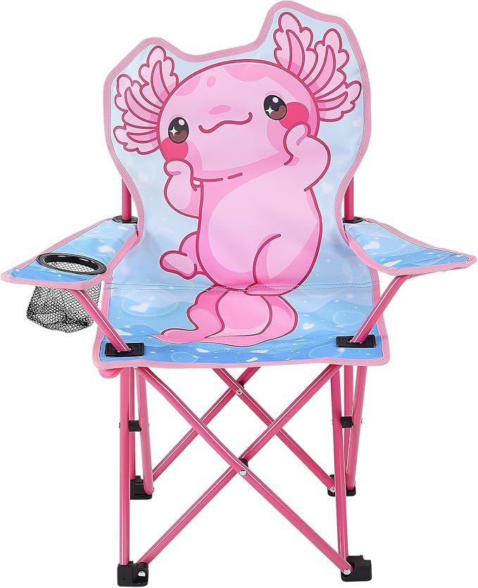 KABOER Kids Outdoor Folding Lawn and Camping Chair with Cup Holder and Carrying Bag, Children's Camping Chairs