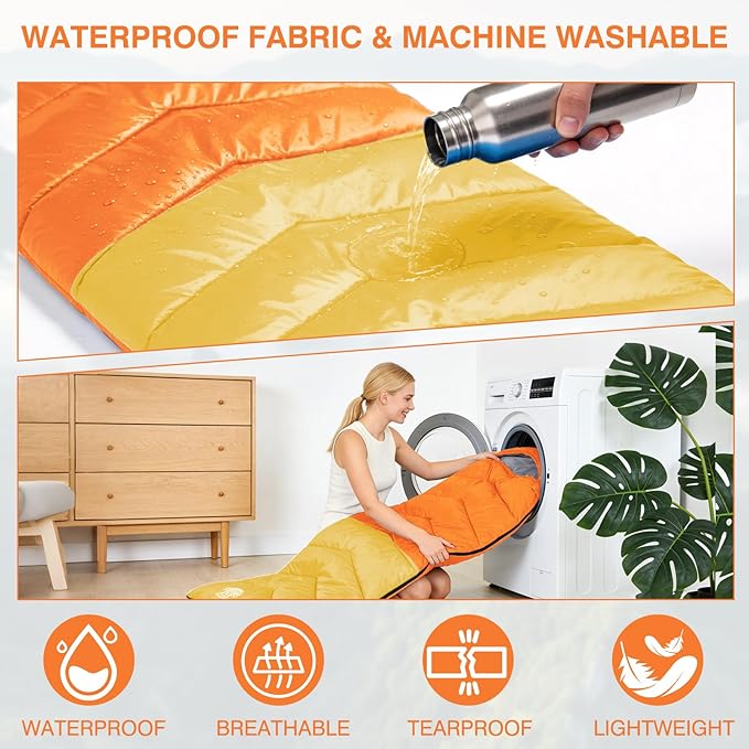 Sleeping Bag 4 Seasons Adults & Kids for Camping Hiking Trips Warm Cool Weather,Lightweight and Waterproof with Compression Bag,Indoors Outdoors Activities