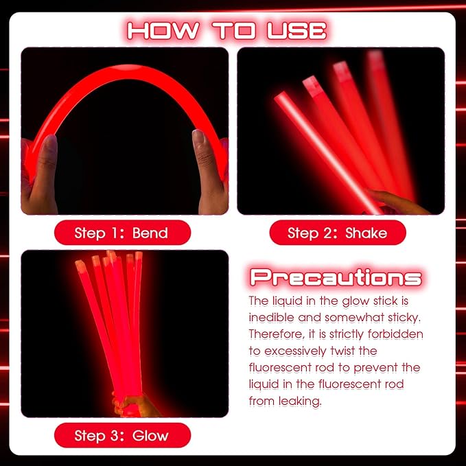 Lewtemi 10 Pcs Large Glow Sticks Big Giant Jumbo Halloween Christmas Emergency Light Stick for Camping Accessories, Survival Kit