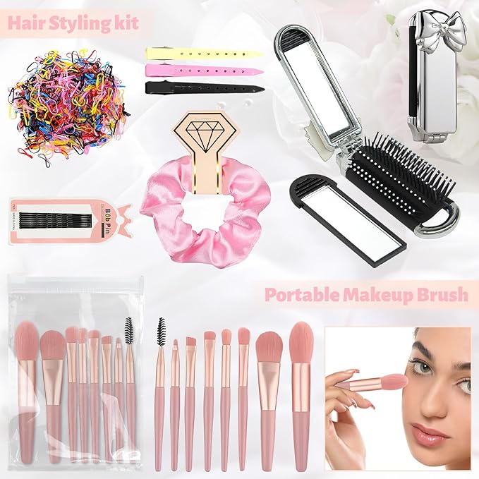 Women's Wedding Emergency Kit for Bride Wedding Survival Set with Makeup Bag, 42 Pc Wedding Daily Travel Essential Items