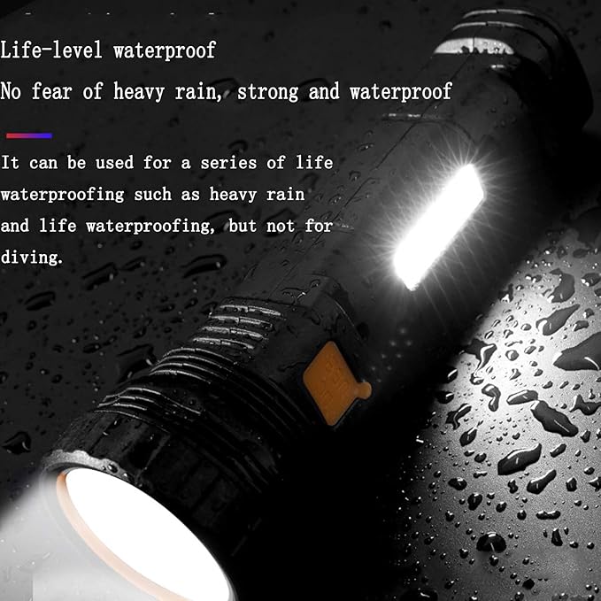 E-SHIDAI Solar Rechargeable Flashlight, Multi Function 1000 Lumens LED Flashlight with Emergency Strobe Light, Handheld LED Flashlights for Home Emergencies Camping