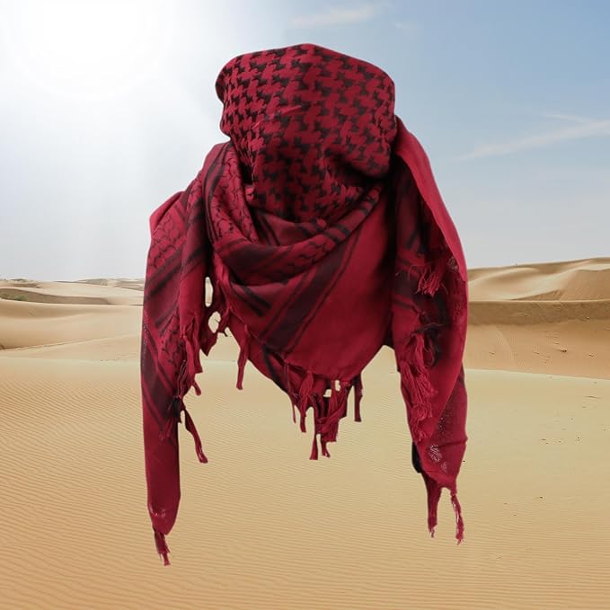 Ever Fairy Military Shemagh Tactical Desert Scarf Cotton Arab Keffiyeh Tactical Scarf Head Neck Face Wrap for Men Women