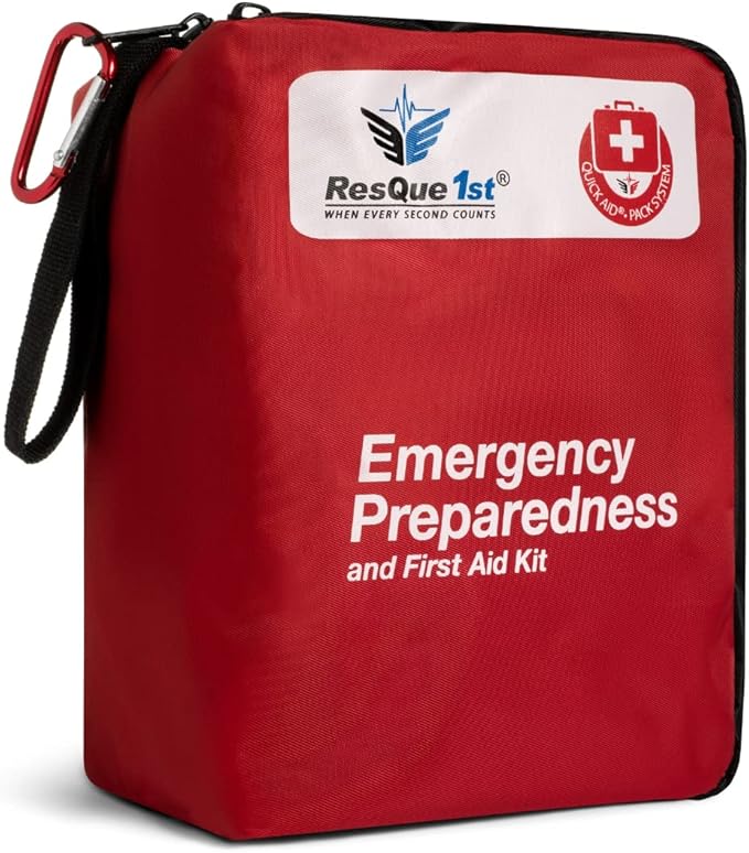 Travel-First Aid-Kit Car-Home 180 Piece Survival-Kit Outdoor-Adventure - Full Portable Emergency Essential - Hiking Camping Medical Aid Survival Camping FAK