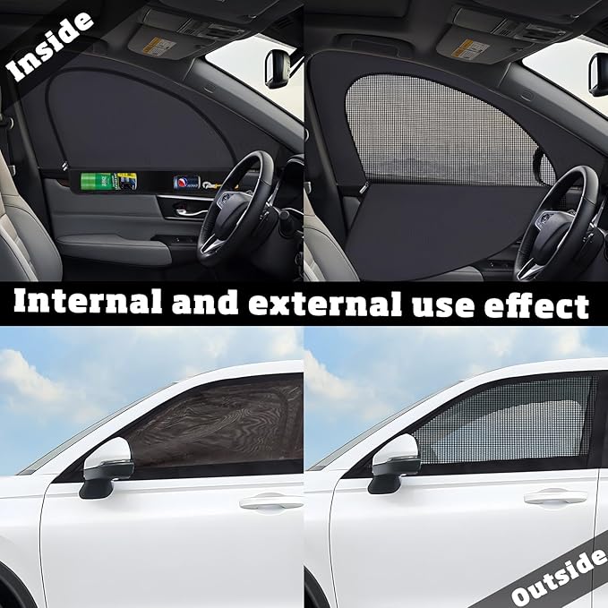 XCBYT 2023-2024 Honda CRV Sunshade Dual Purpose Car Window Covers with Breathable Mesh Insulate Heat 99% Sun UV Blackout Keeps Cool Privacy Curtains for Breastfeeding, Napping, Dressing, Camping