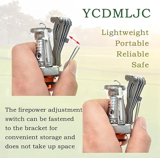 Portable Camping Stove Backpacking Stove, Specialized Hiking Stove Camping Stove with Piezo Ignition Stable Support Wind-Resistance, Camp Stove for Outdoor cooking Camping Hiking Adventure Cooking