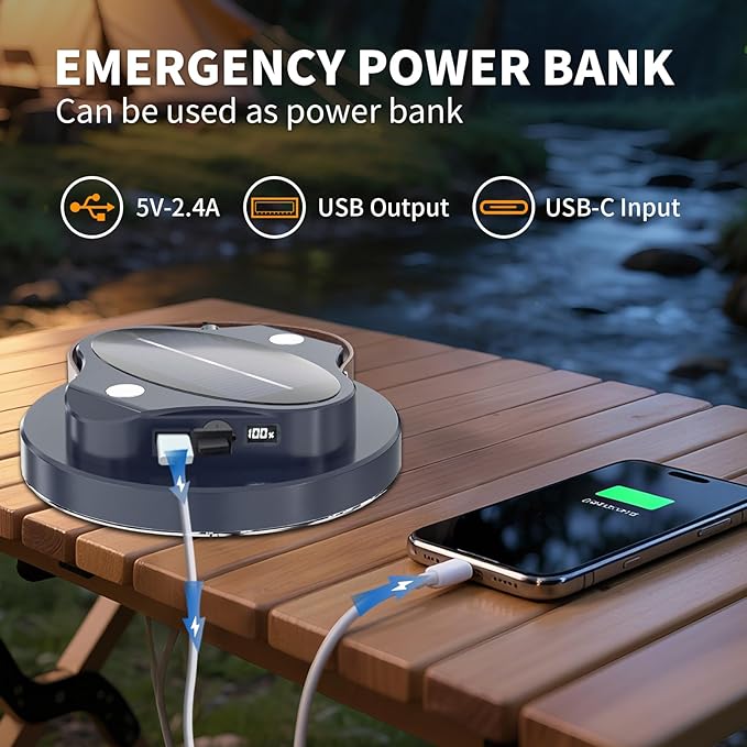 6000LM Flashlight Portable LED Camping Lantern 7.17in Rechargeable Light 70W 10400with Magnet , IPX4 Waterproof Tent Lights Power Failure Emergency Survival Kits Snowstorm