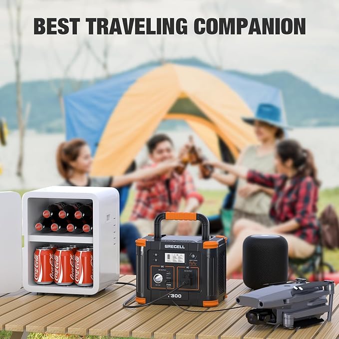 GRECELL Portable Power Station 300W 230.88Wh, Solar Generator with 60W USB-C PD Charging & 110V AC Outlet Backup Battery for Camping Trips Travel & Home Blackouts
