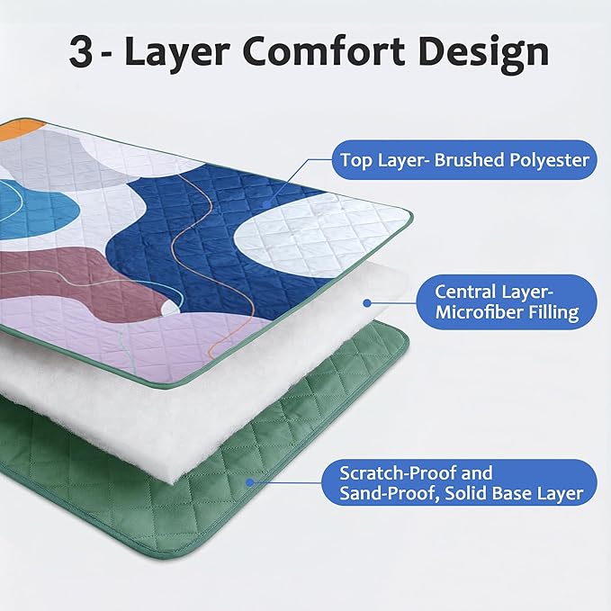 Exclusivo Mezcla Waterproof Picnic Blankets 60x80 Inch, 3 Layer Extra Large, Sandproof and Foldable Outdoor Blanket for Beach Camping, Park and Travel