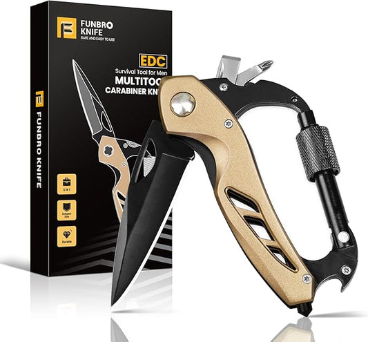 FUNBRO Multitool knife, Gift for Men (Gold)