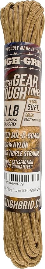 TOUGH-GRID 750 Paracord Military Grade Nylon Rope - Type IV Mil-Spec Made in USA - Tactical Survival Cord