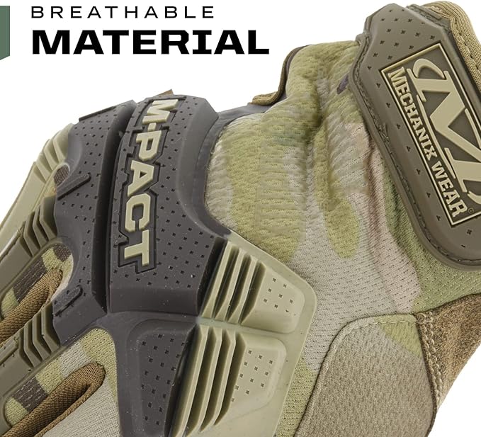 Mechanix Wear: M-Pact Tactical Gloves with Secure Fit, Touchscreen Capable Safety Gloves for Men, Work Gloves with Impact Protection and Vibration Absorption (Camouflage - MultiCam, Large)