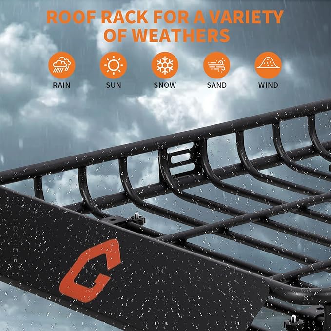 GarveeLife 46’’x36’’ Roof Rack Basket,Heavy Duty Universal Car & Truck Cargo Carrier with Net, Luggage Holder with Extension for Universal,200 LB Capacity