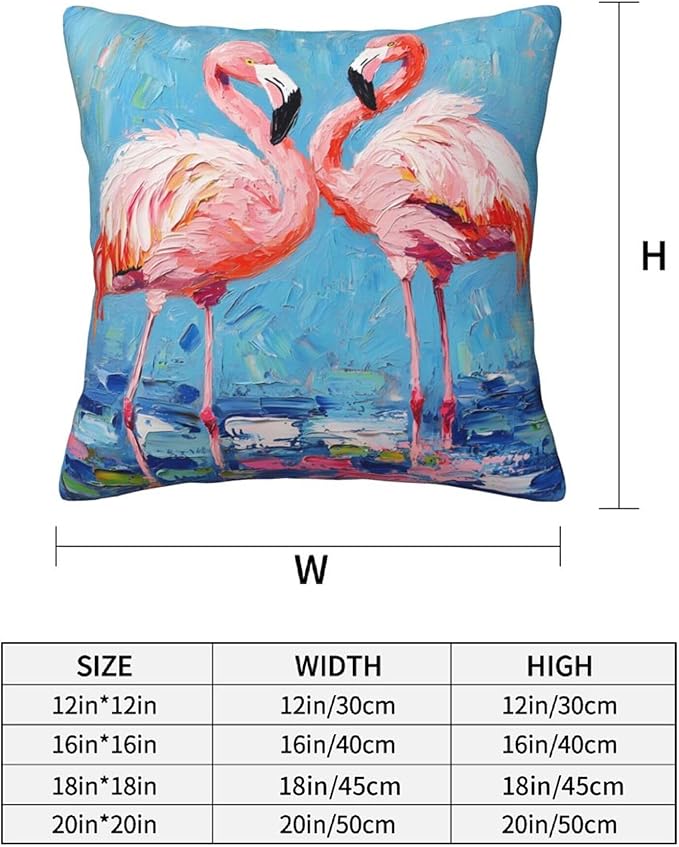 Flamingo Tropical Throw Pillow Covers 18x18 inch Set of 2 Blue Pillow Case Cushion Cover for Home Sofa Couch Living Room Car Decor