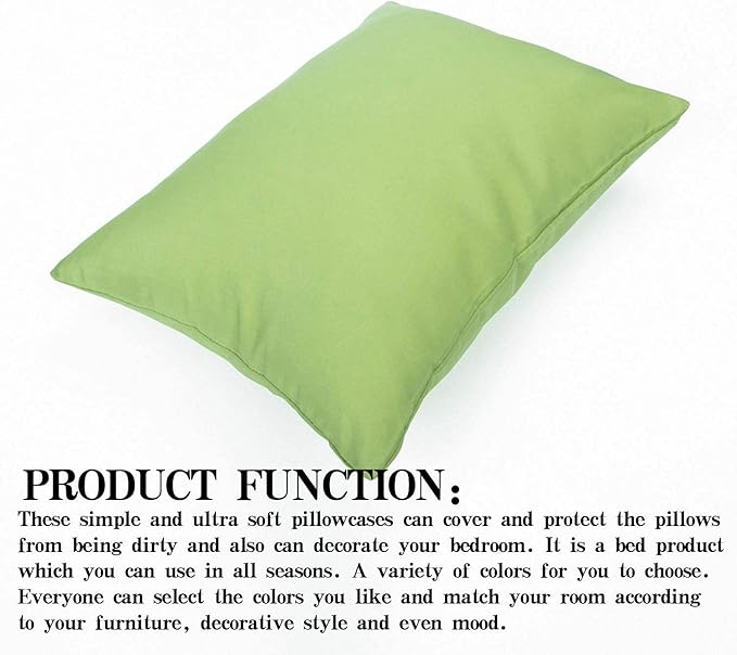 NTBAY Zippered Toddler Pillowcases Set of 2, 100% Brushed Microfiber 13x18 Pillowcases, Super Soft and Cozy Travel Kids Nursery Pillow Cases, 13x18 Inches, Sage Green