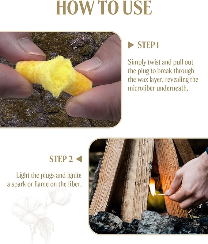 AWEASROY Fire Plugs Fire Starters - Windproof Fire Starter for Campfires Long Brun Time - Fire Starters for Fireplace,Chimney,BBQ Grill,Camping Fire,Wood Stove - Emergency Survival Tools 72pcs