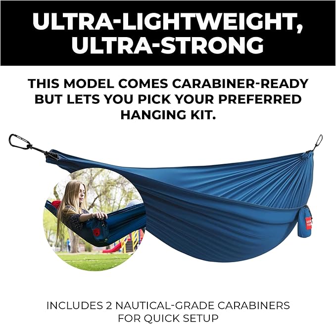 Grand Trunk Ultralight Camping Hammock - Lightweight and Portable Travel Hammock for Camping, Hiking, Backpacking, Beach, and Other Travel, Green