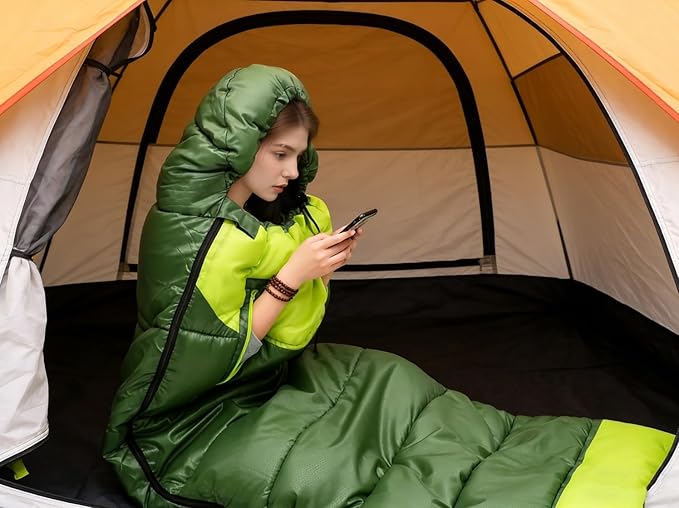 Wind Tour 3 Season Lightweight Waterproof Sleeping Bag Indoor & Outdoor for Hiking Backpacking Camping Traveling