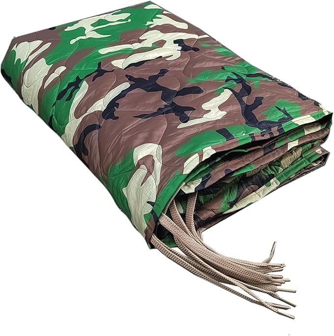 Lenotos Woobie Blanket, Thermal Insulated Military Poncho Liner, Water-Resistant, Portable, Insulation, for Hiking, Survival with Compression Carry Bag (Forest)