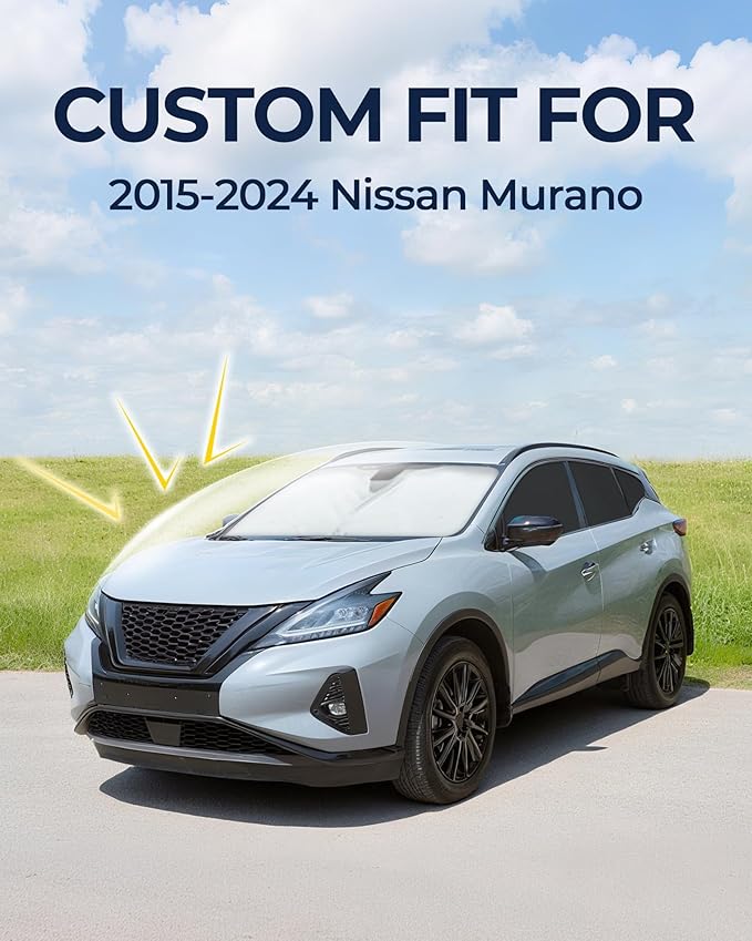 for Nissan Murano 2015-2024 Car Window Shades, 8pcs Privacy Sun Shade Set for Front Windshield Side and Rear Windows, Full Window Covers Keeps Vehicle Cool for Camping Napping