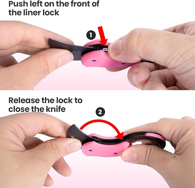 FUNBRO Pink Keychain Knife Stocking Stuffers Gifts for Mom, Cute Box Cutter Small Pocket Knife Gadgets, EDC Knives Tool with 1.34 inch Sharp Blade for Everyday Carry, Womens Christmas Gift for Her