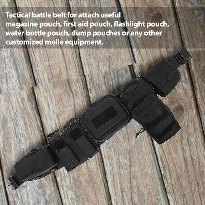 YAKEDA Tactical Battle Belt Duty Belt Law Enforcement Utility Belt Police Belt Set 5 PCS
