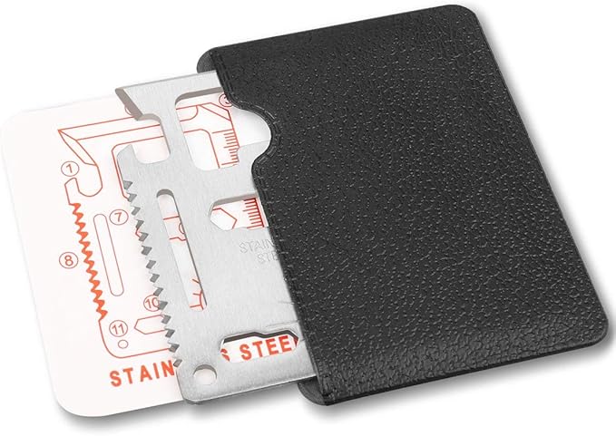 11 in 1 Tools For Men Beer Opener Survival Tool Credit Card Size Fits For Wallet Pocket (5Pack)