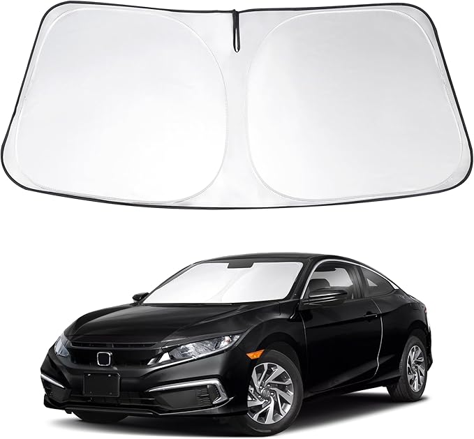 Windshield Sun Shade Custom Fit 2016-2020 2021 Honda Civic Accessories Window Shades Sunshade Protect Car from Sun Rays & Heat Damage Keep Cool