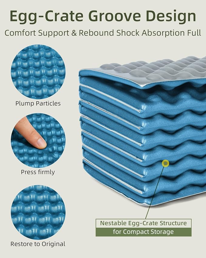 Abahub Foam Camping Sleeping Pad, Waterproof Soft Foam Matress for Adults, Foldable Ultralight Wide Pad for Outdoor Backpacking, Picnic, Yoga