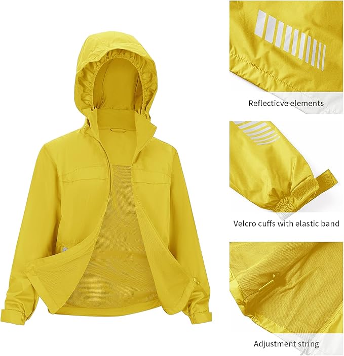 SWISSWELL Kids Rain Gear Boys Girls Youth Waterproof Rain Suit Breathable Reflective Raincoat and Pants