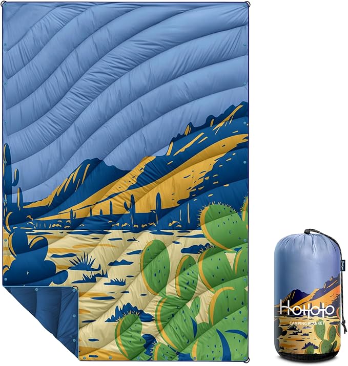Camping Blanket,Lightweight Puffy Printed Camping Blanket Packable Outdoor Blanket for Camping,Traveling, Stadium, Hiking, Picnics
