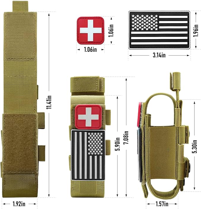 Upgrade 1000D Laser Cut Molle Tourniquet Holder, Heavy Duty Tactical Molle Tourniquet Pouch Holder