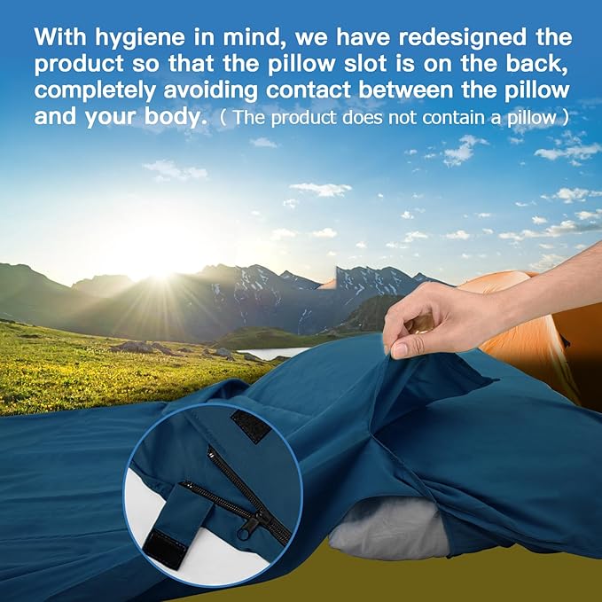 JAICOM Sleeping Bag Liner, Travel Sheets & Adult Sleep Sack, Ultralight and Portable Summer Sleeping Bag - Ideal for Backpacking, Hotels and Hostels, Business Trips, Camping