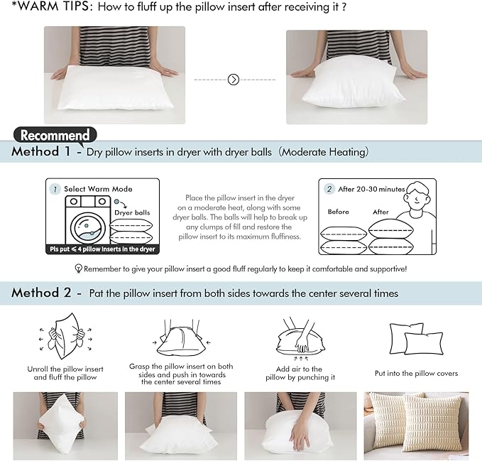 MIULEE Pack of 2 12x20 Inch Outdoor Pillow Inserts Waterproof Decorative Throw Pillow Insert, Rectangle Lumbar Garden Pillow Form for Patio Sofa Couch