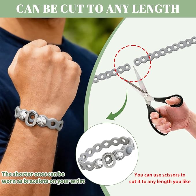 Modular Straps (4-Pack), Heavy Duty Silicone Gear Tie, EDC Multi-Tool Strap for Camping, Travel & Outdoor Survival（Grey）