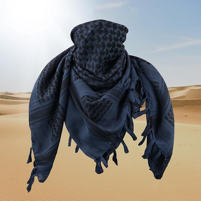 Ever Fairy Military Shemagh Tactical Desert Scarf Cotton Arab Keffiyeh Tactical Scarf Head Neck Face Wrap for Men Women